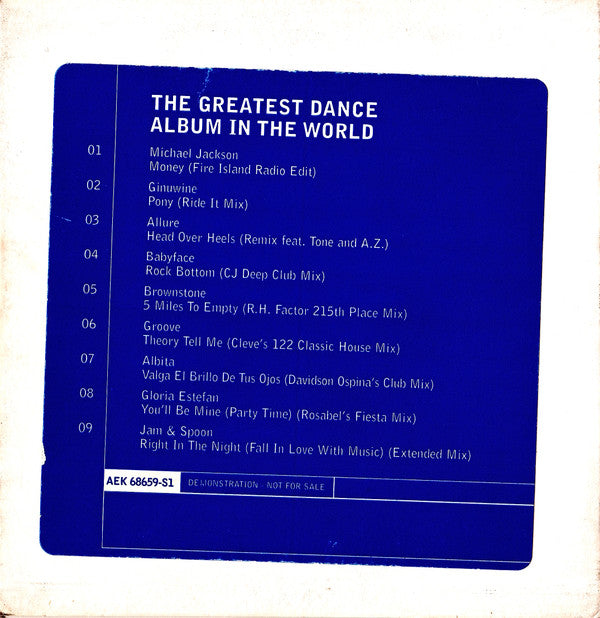 Various : The Greatest Dance Album In The World (CD, Comp, Mixed, Promo)