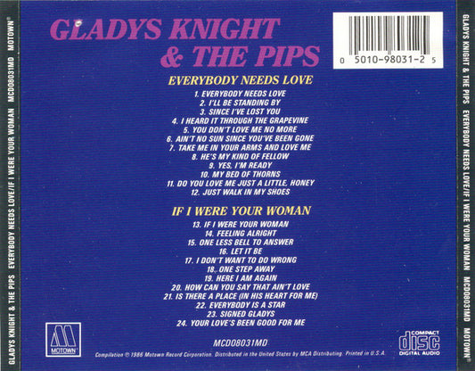 Gladys Knight And The Pips : Everybody Needs Love /  If I Were Your Woman  (CD, Comp)