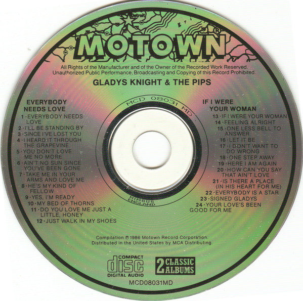 Gladys Knight And The Pips : Everybody Needs Love /  If I Were Your Woman  (CD, Comp)