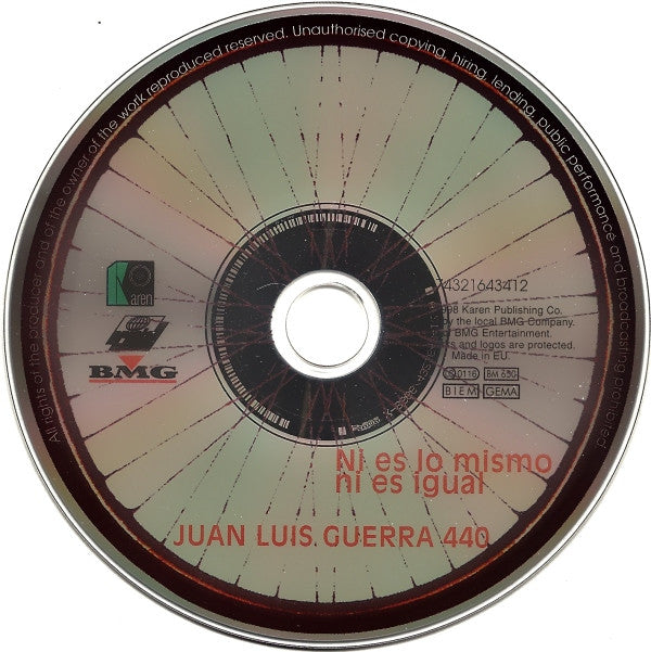 Juan Luis Guerra 4.40 : Ni Es Lo Mismo Ni Es Igual (CD, Album)