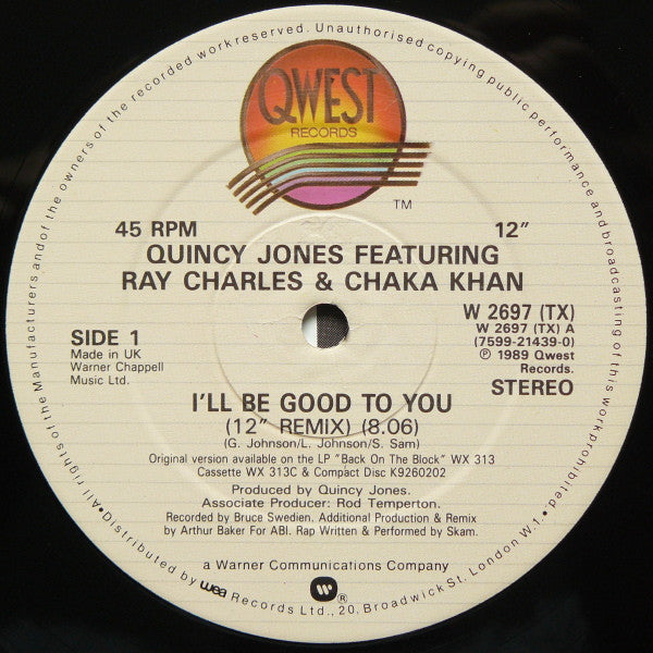 Quincy Jones : I'll Be Good To You (12")
