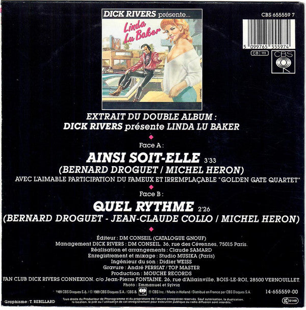 Dick Rivers : Ainsi Soit-elle (7", Single)