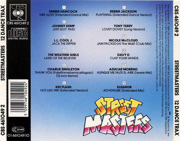 Various : Street Masters: 12 Dance Trax (CD, Comp)