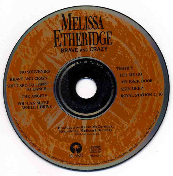 Melissa Etheridge : Brave And Crazy (CD, Album, RE)