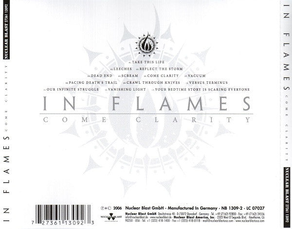 In Flames : Come Clarity (CD, Album)
