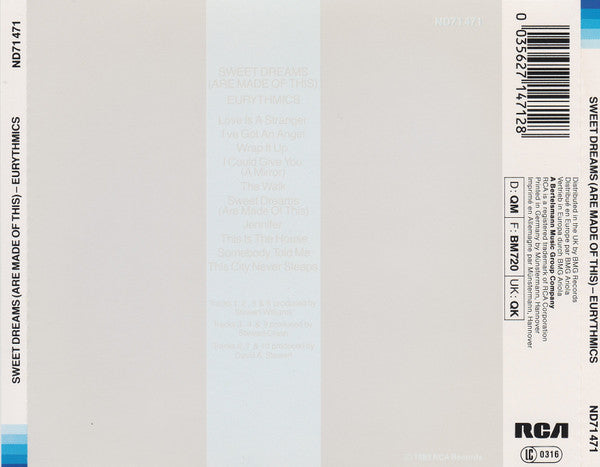 Eurythmics : Sweet Dreams (Are Made Of This) (CD, Album, RE)