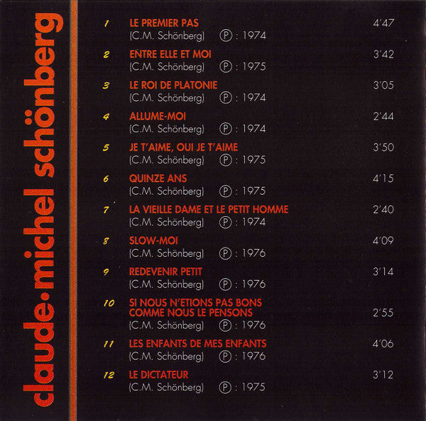 Claude-Michel Schönberg : Le Premier Pas... (CD, Comp)