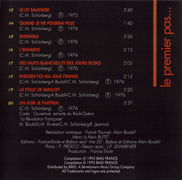 Claude-Michel Schönberg : Le Premier Pas... (CD, Comp)
