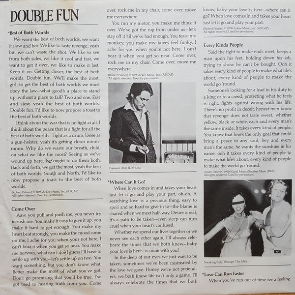 Robert Palmer : Double Fun (LP, Album, RE)