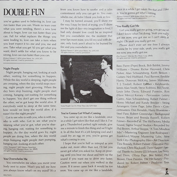 Robert Palmer : Double Fun (LP, Album, RE)