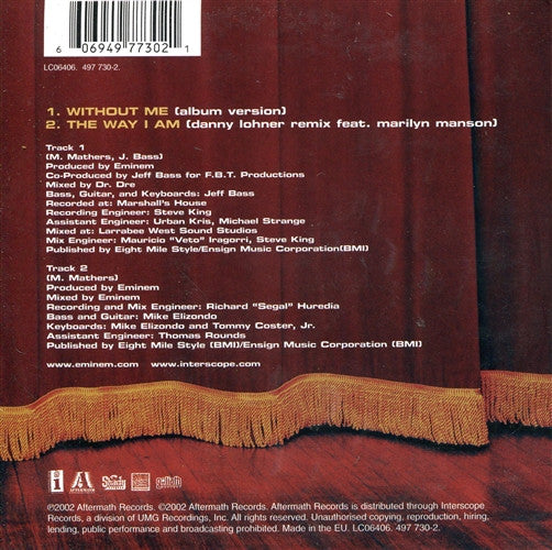 Eminem : Without Me (CD, Single, Car)