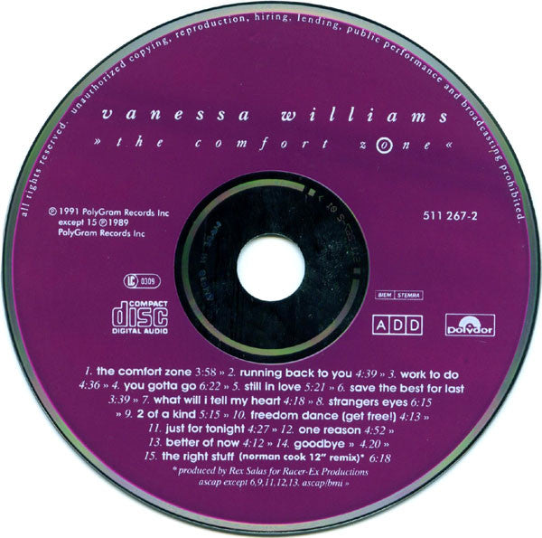 Vanessa Williams : The Comfort Zone (CD, Album)