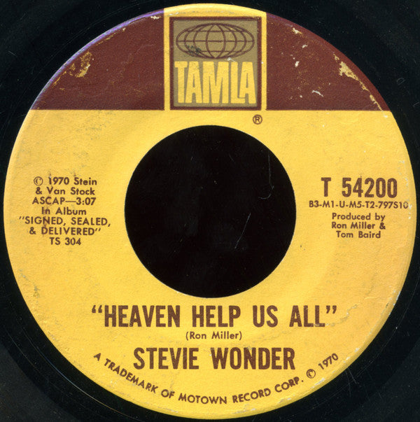 Stevie Wonder : Heaven Help Us All (7", Single)