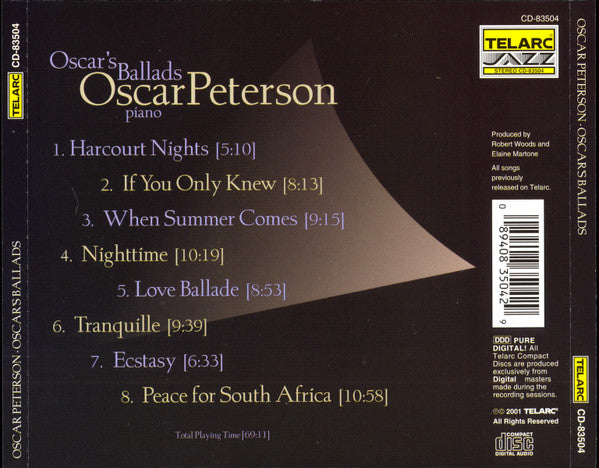 Oscar Peterson : Oscar's Ballads (CD, Comp)