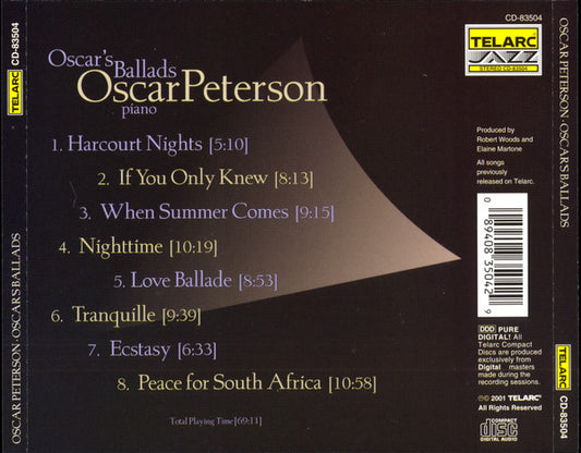Oscar Peterson : Oscar's Ballads (CD, Comp)