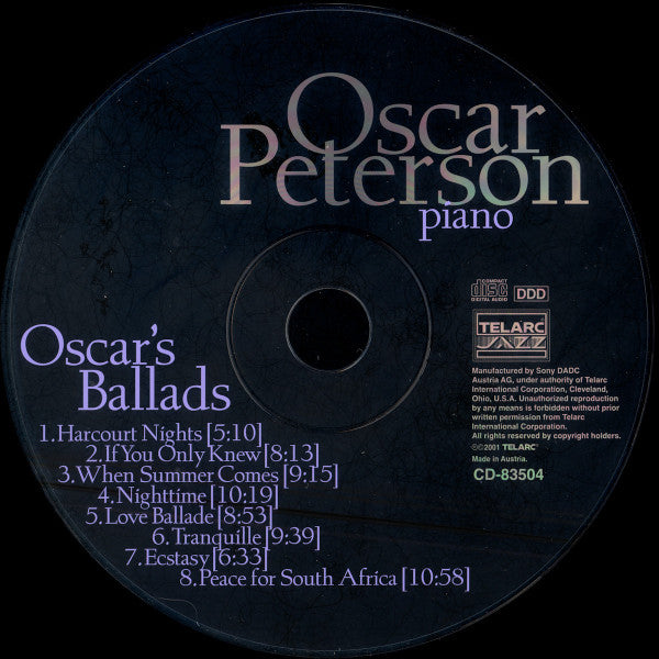 Oscar Peterson : Oscar's Ballads (CD, Comp)