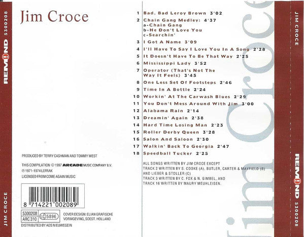 Jim Croce : Jim Croce (CD, Comp, RE)