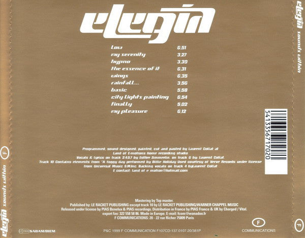 Elegia : Sounds Within (CD, Album)