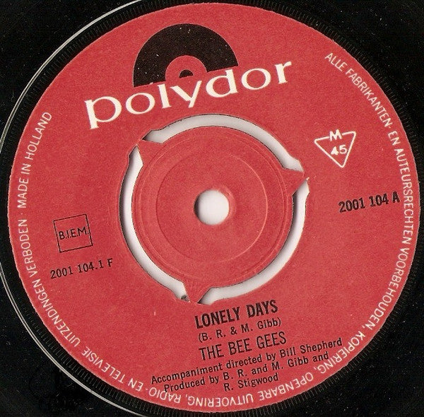 Bee Gees : Lonely Days (7", Single, 3 P)