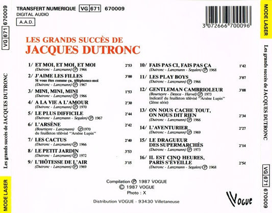 Jacques Dutronc : Les Grands Succès De Jacques Dutronc (CD, Comp)