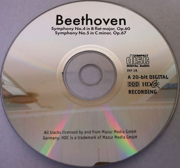 Ludwig van Beethoven : Symphony No.4 in B flat major, Op.60 / Symphony No.5 in C minor, Op.67 (CD)
