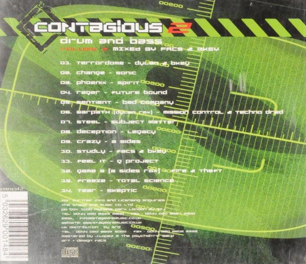 Facs & B Key : Contagious Drum And Bass Volume 2 (CD, Mixed)