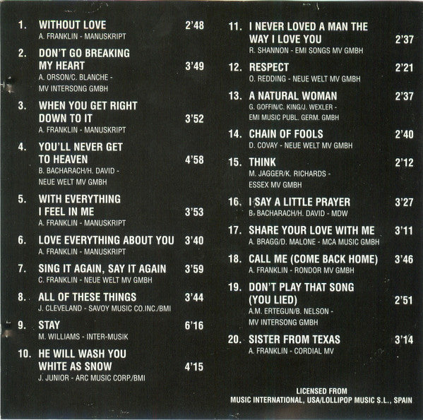 Aretha Franklin : Original Recordings (CD, Comp)