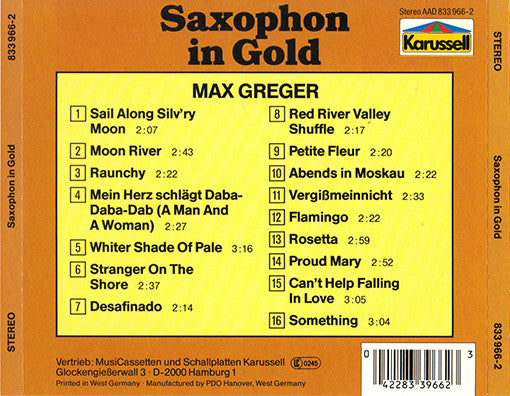 Max Greger : Saxophon In Gold (CD)