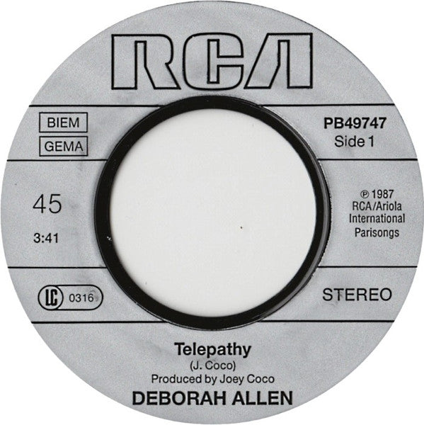 Deborah Allen : Telepathy (7", Single)