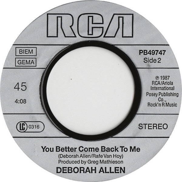 Deborah Allen : Telepathy (7", Single)