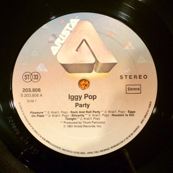 Iggy Pop : Party (LP, Album)