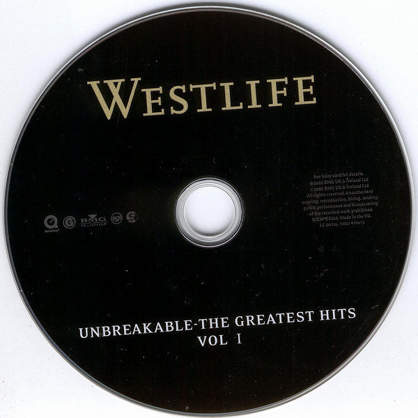 Westlife : Unbreakable - The Greatest Hits Vol. 1 (CD, Comp, Enh)