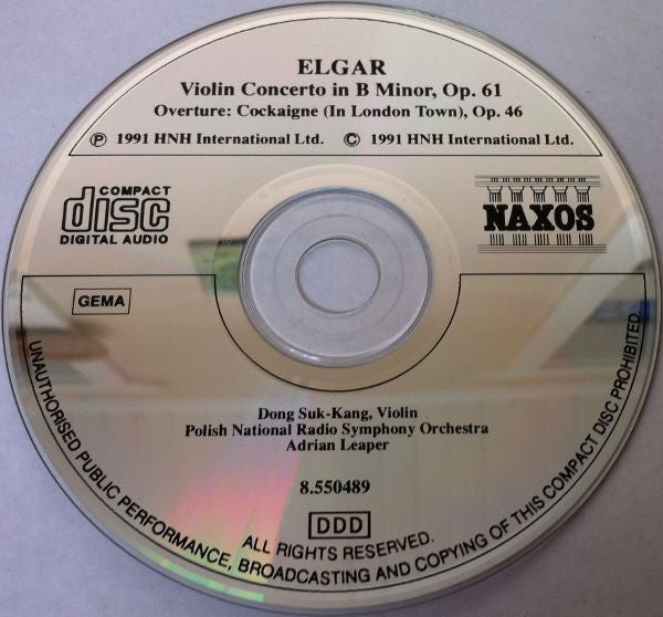 Sir Edward Elgar, Dong-Suk Kang, Wielka Orkiestra Symfoniczna Polskiego Radia I Telewizji, Adrian Leaper : Violin Concerto In B Minor, Op. 61 / Overture: Cockaigne (In London Town), Op.40 (CD, Album)