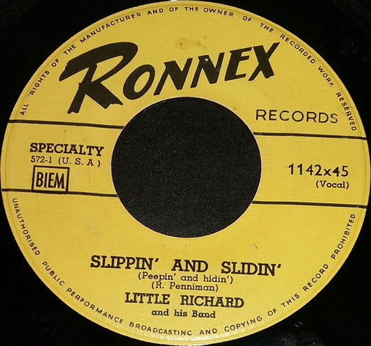 Little Richard And His Band : Long Tall Sally / Slippin' And Slidin' (Peepin' And Hidin') (7", Single)