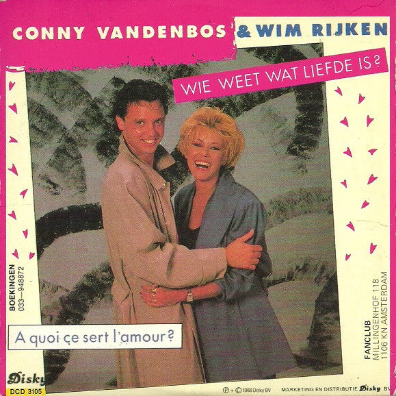 Conny Vandenbos & Wim Rijken : Wie Weet Wat Liefde Is? / A Quoi Çe Sert L'Amour? (CD, Single, Car)