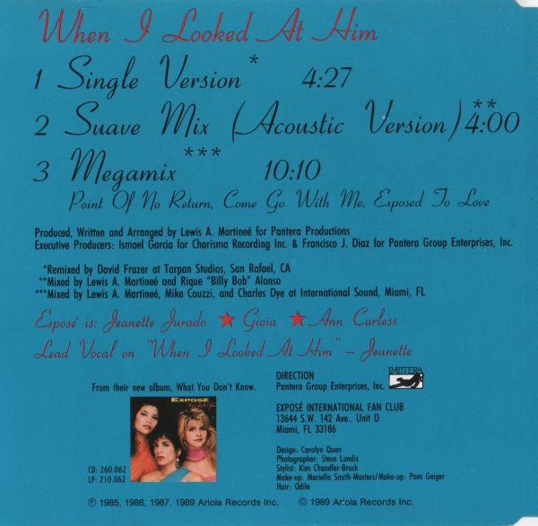 Exposé : When I Looked At Him (CD, Maxi)