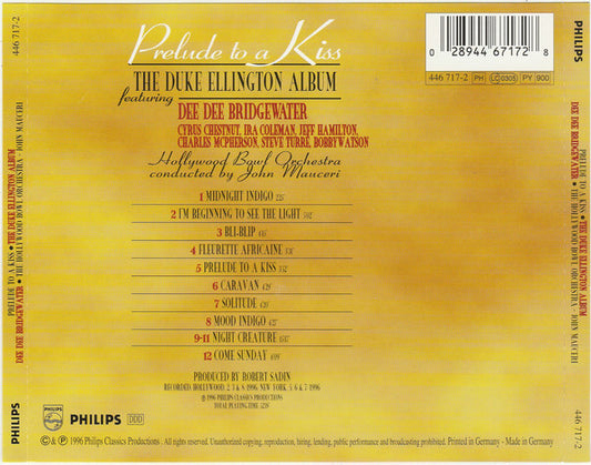 Duke Ellington, Dee Dee Bridgewater With Hollywood Bowl Orchestra, John Mauceri : Prelude To A Kiss (The Duke Ellington Album) (CD, Album)
