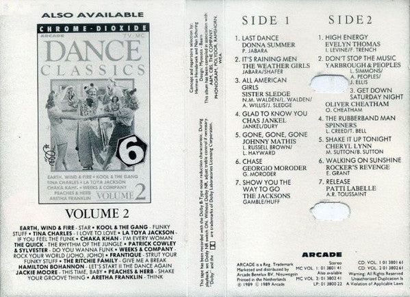 Various : Dance Classics 6 Volume 1 (Cass, Comp)