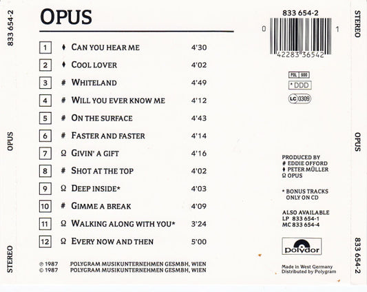 Opus : Opus (CD, Album)