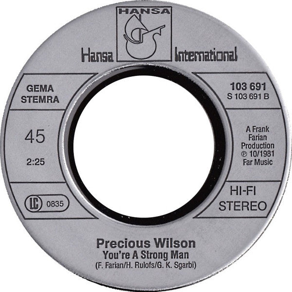 Precious Wilson : I Need You (7", Single)