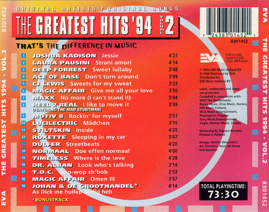 Various : The Greatest Hits '94 Volume 2 (CD, Comp)