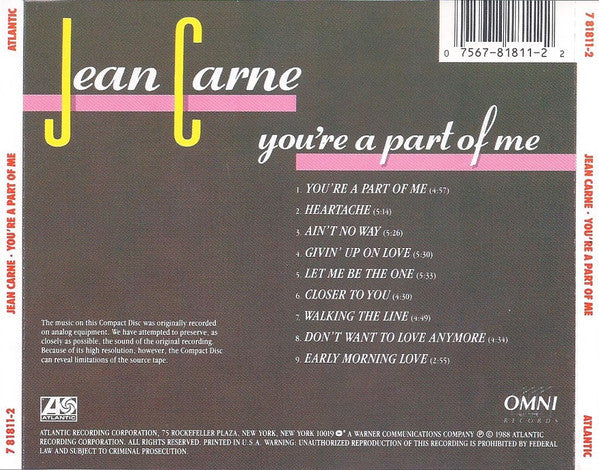 Jean Carn : You're A Part Of Me (CD, Album)
