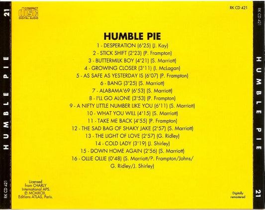 Humble Pie : As Safe As Yesterday Is (CD, Album, RE, RM)