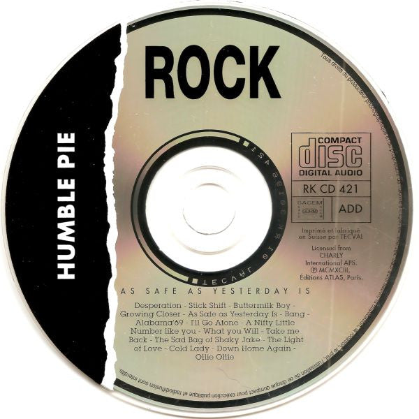 Humble Pie : As Safe As Yesterday Is (CD, Album, RE, RM)