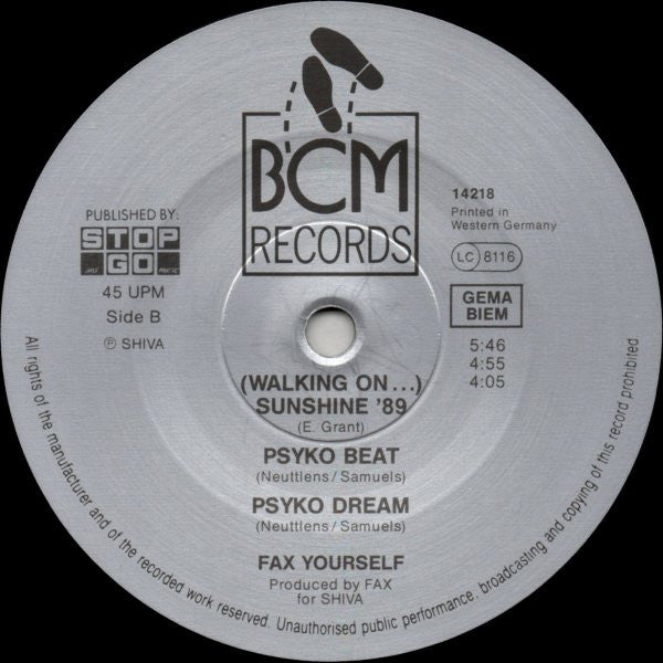 Fax Yourself : (Walking On) Sunshine 89 (The Remix) (12")