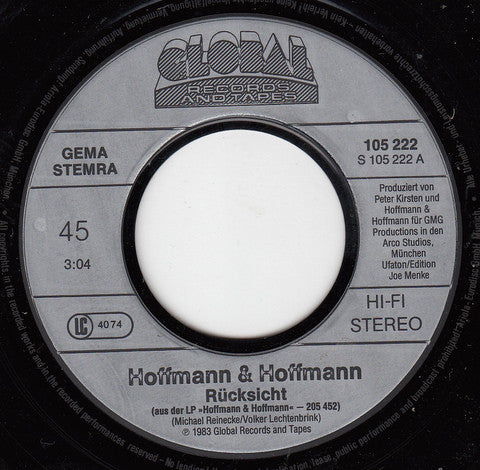 Hoffmann & Hoffmann : Rücksicht (7", Single)