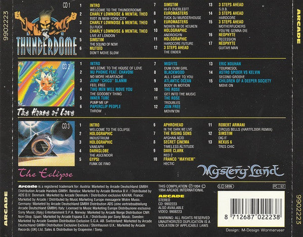 Various : Mystery Land - The European Dance Festival (3xCD, Comp, P/Mixed)