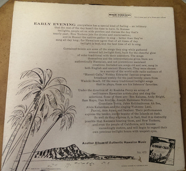 Webley Edwards Presents The Hawaii Calls Orchestra With Al Kealoha Perry : Part 1 - Hawaii Calls At Twilight (7", EP)