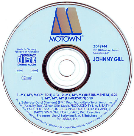 Johnny Gill : My My My (CD, Maxi)