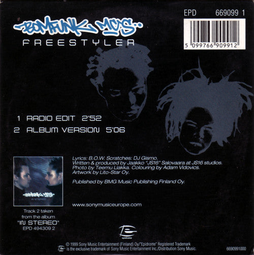 Bomfunk MC's : Freestyler (CD, Single)